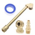 Doitool 1 Set Air Clamp Kit Chuck With Pressure Gauge Tire Inflator Attachment Dual Head Ball Joints Nozzle For Compressor