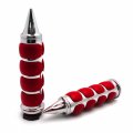 Httmt Trhb114a- Red Chrome Billet Aluminum 1 Hand Grip 25mm For Softail Fat Boy Flstf 