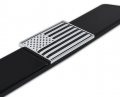 3d Modern American Inverted Flag Black Metal Open License Plate Frame