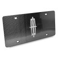 Lincoln 3d Chrome Logo Real Black Carbon Fiber License Plate Universal Fit For Car Suv Truck 12 In X 6 Plfd Rcf3d 