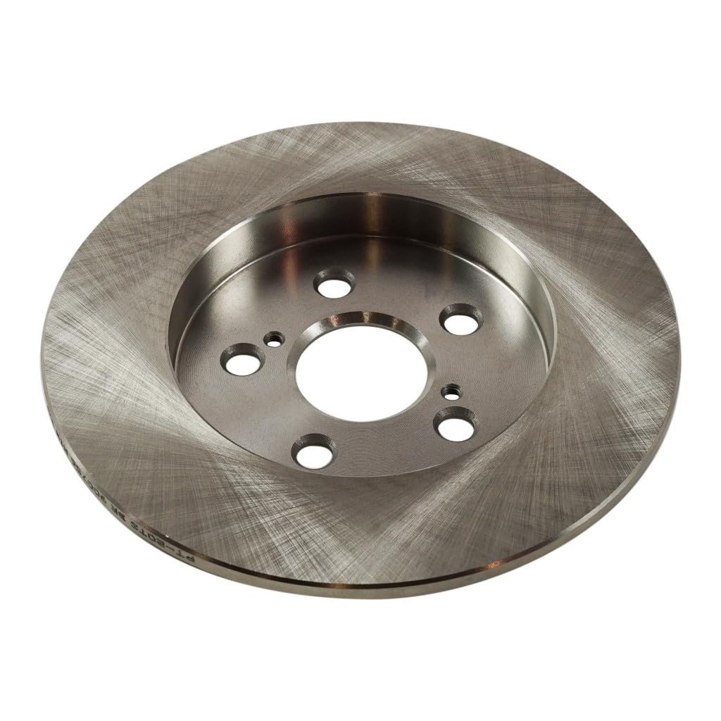 Toyota Corolla 2009 2010 2011 Brake Disc Driver Or Passenger Side Single Piece Rear Cast Iron Natural Plain Surface Solid 5