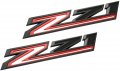 2pack 2019-2023 Oem Z71 Emblems Side Fender Decals Badges Compatible With Silverado Genuine Parts 84632695 Black Red