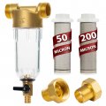 Aquaboon 50 200 Micron Reusable Spin Down Sediment Filters For Well Water Ab-pf50m Whole House Filter 1 Mnpt 3 4 Fnpt Trap 