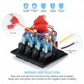 Bunker Indust 4 Gang Rocker Switch Aluminum Panel With Dual Usb Port Charger Socket Cigarette Lighter Blue Led Light Waterproof