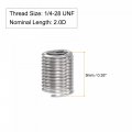 Uxcell Wire Thread Inserts 1 4-28 Unf 2 0d 304 Stainless Steel Helical Type Coiled Screw Repair Threaded Sleeve Sheath 10pcs