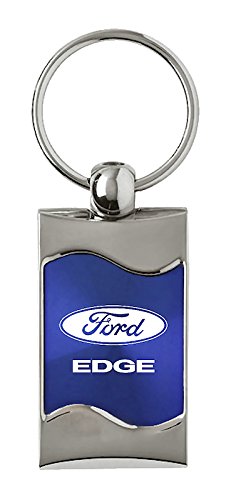 Ford Edge Rectangular Blue Car Key Chain Ring Fob