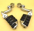 Xkh Group Motorcycle Chrome Adjustable Dually Highway P-clamps Large Footpeg Footrest For V-star Roadstar Suzuki Boulevard