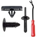 Woodzdon 60pcs Clips 1 Pry Tool Fender Flare Hardware Kit For Jeep Wrangler Jk Unlimited Nylon Blind Rivet Rocker Moulding Clip 