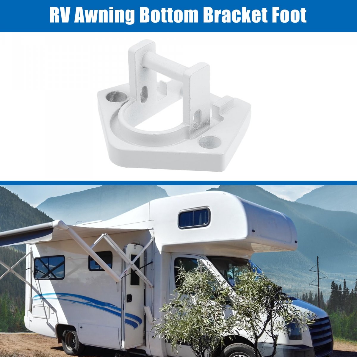 1 Set Rv Awning Bottom Bracket Foot For Sunchaser Ii Rounded Hardware