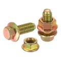 M8 X 20mm Flanged Hex Head Bolts 10pcs Zinc-plated Carbon Steel Flange Hexagon Screws With Nuts Fully Threaded For Machinery 