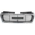 Gmc Sonoma Grille Assembly 1998 2004 Chrome Shell With Painted Silver Gray Insert Sle Slt Model Plastic Gm1200422 19130793 