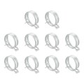 5pcs Spring Band Type Action Fuel Silicone Vacuum Hose Pipe Clamp 40mm Low-pressure Air Clip For Automotive Oil Water Silver 