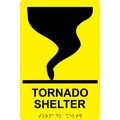 Compliancesigns Acrylic Ada Severe Weather Shelter Sign 9 X 6 In With English Braille Yellow 
