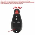 Mjkeyauto Black Leather 5 Buttons Smart Remote Key Fob Cover Chain Case For Chrysler 300 Dodge Challenger Charger Durango