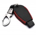 Mjkeyauto Black Leather 5 Buttons Smart Remote Key Fob Cover Chain Case For Chrysler 300 Dodge Challenger Charger Durango
