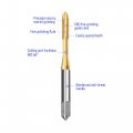 Focmkeas 2 Pcs Spiral Point Plug Threading Tap M3 5 X 0 6 Thread Ground Threads H2 3 Flutes High Speed Steel Hss 6542 Metric