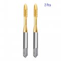 Focmkeas 2 Pcs Spiral Point Plug Threading Tap M3 5 X 0 6 Thread Ground Threads H2 3 Flutes High Speed Steel Hss 6542 Metric