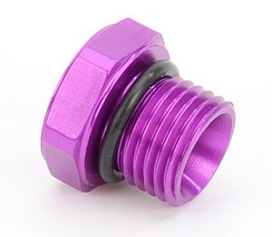Mp-3071 6 O-ring Port Plug With 1 8 In Npt Center Purple Aluminum Fuel Gauge Adapter