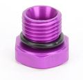 Mp-3071 6 O-ring Port Plug With 1 8 In Npt Center Purple Aluminum Fuel Gauge Adapter