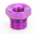 Mp-3071 6 O-ring Port Plug With 1 8 In Npt Center Purple Aluminum Fuel Gauge Adapter