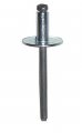 Steel Blind Rivet 1 4 Diameter X 376- 500 Grip Range Large Flange Zinc Finish Pack Of 100 Pieces 