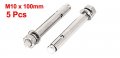 Uxcell 100mm Long M10 Male Thread Sleeve Anchor Expansion Bolts Screws 5pcs