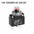 Uxcell Thermal Circuit Breakers 13a 125 250v Ac 32v Dc Push Button Reset Overload Protector Switch With Waterproof Cap 2 Pcs