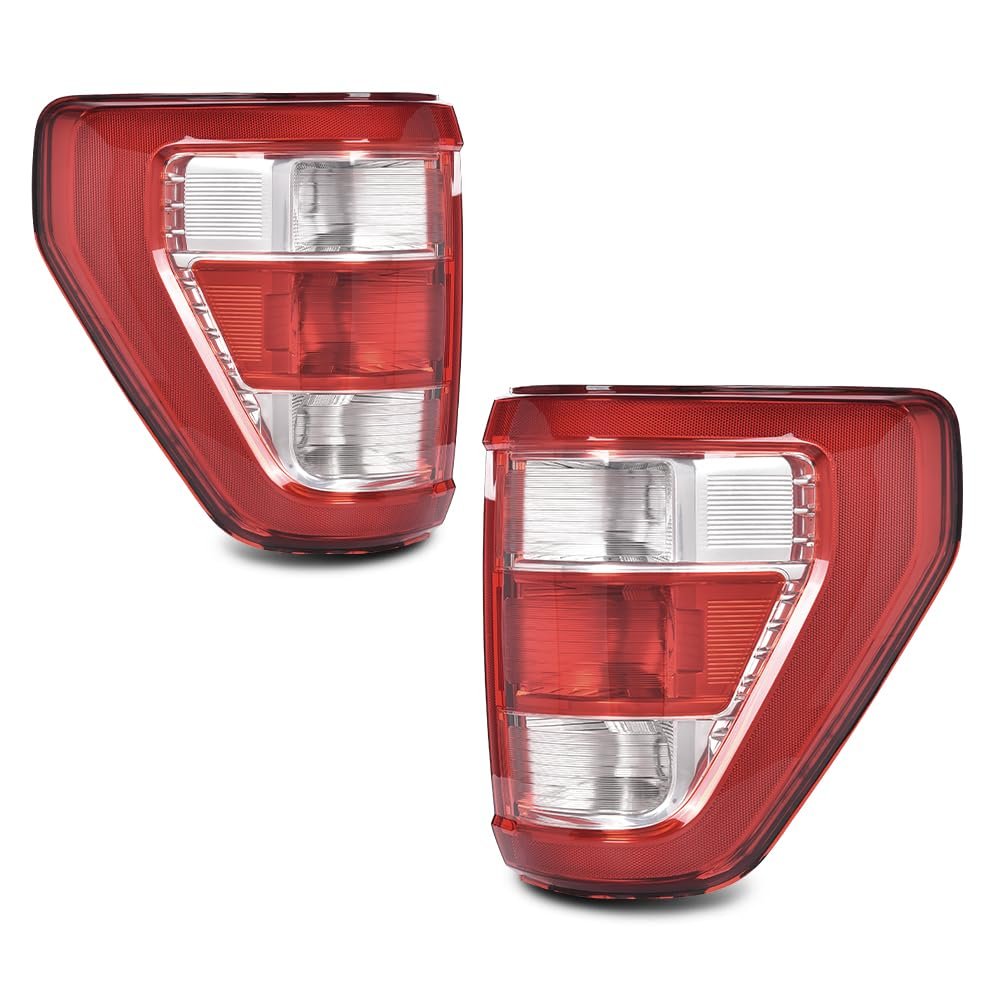Tail Light Assembly Set Ford F150 Xl 2021 2023 Pair Of Red Brake Lamps For Factory Incandescent And Without Blind Spot Models 2