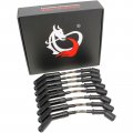 Dragon Fire Black Ceramic Vintage Cloth Braided Plug Wire Set Compatible With 97-19 Chevy Cadillac Pontiac Ls 5 3 6 0 2 7 V8