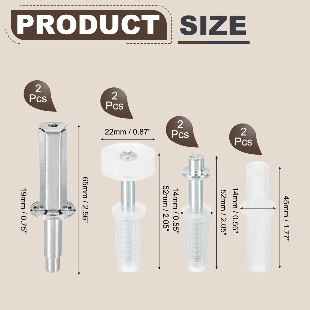 2 Pack Bifold Door Hardware Bi-fold Sliding Closet Repair Kit Included Guides Wheel Top Pivot And Guide For Folding Doors