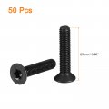 Uxcell M5-0 8x25mm Flat Head Torx Anti Theft Machine Screws 50pcs 10 9 Grade Alloy Steel Drive Countersunk Full Thread Black