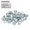Uxcell 50pcs 1 4 -20 K-lock Nut With External Tooth Washer Zinc Plated Steel Star Locking Nuts Washers Silver