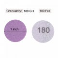 Uxcell 100pcs 1-inch Purple Sanding Discs 180 Grits Hook And Loop Professional Aluminum Oxide Sand Paper Mini Size For Wood