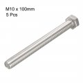 Uxcell M10x100mm Hex Bolts 304 Stainless Steel Hexagon Screw Bolt 5pcs