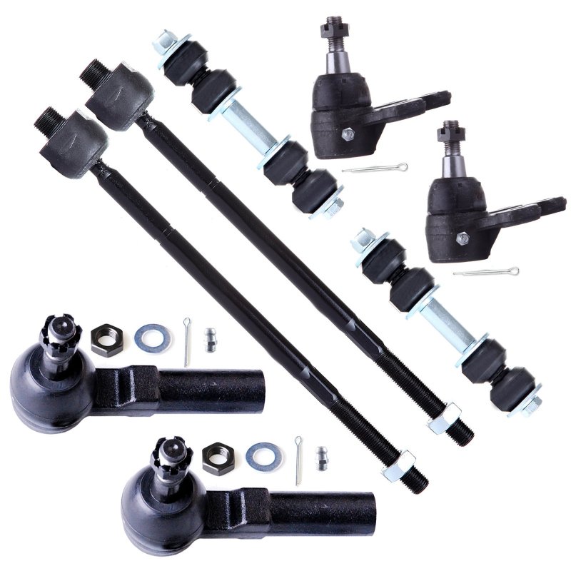 8pcs Front Suspension Kit Inner Outer Tie Rod End Sway Bar Link Lower Ball Joint Replacement For Buick Lesabre Cadillac Deville