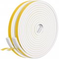 Door Insulation Strips 1 2 Wide 4 In Thick White Weather Stripping6 Ft High Density Foam Tape Roll Self Adhesive Soundproofing 
