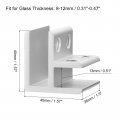 Uxcell 90 Degree Glass Clamp 4pcs For 8-12mm Aluminum Alloy Shelf Support Bracket Double Side Holder Cabinet Cupboard