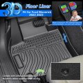 Cartist Floor Mats Custom Fit For 2022 2023 2024d Maverick Only For Hybrid All Weather Liners Front 2nd Row Tpe Black