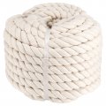 Muklei 1 Inch X 50 Feet Natural Twisted Cotton Rope Thick Soft Craft For Sports Tug Of War Outdoor Wedding Home Decoration 