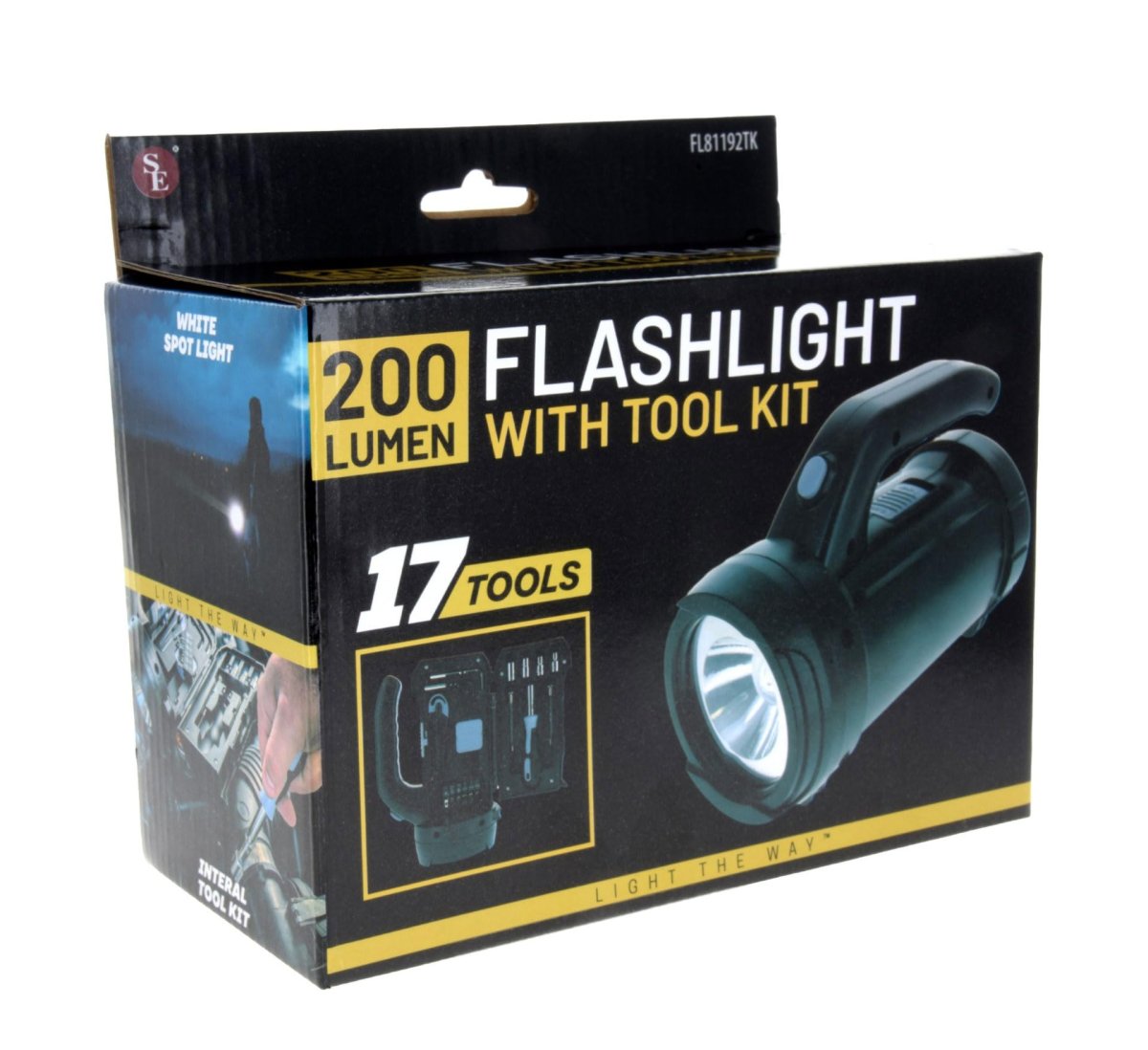 Se 200 Lumen Led Flashlight With 17-piece Built-in Tool Kit