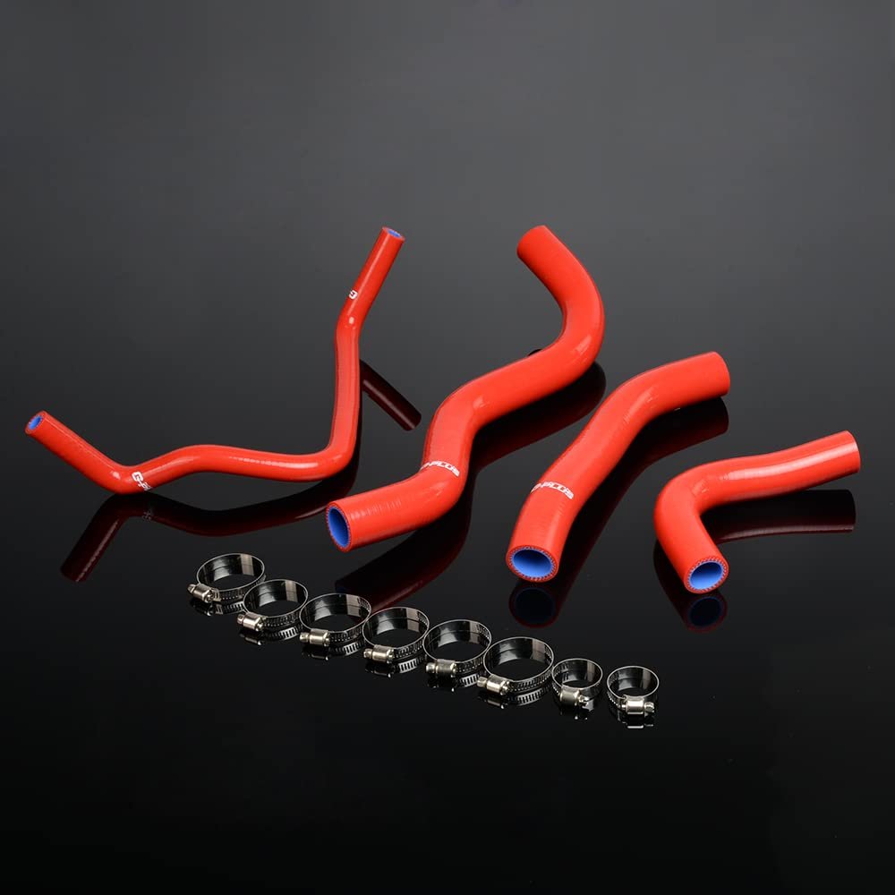 Silicone Coolant Radiator Hose Kit For Honda Cb600f Hornet 2003-2006 Red With Clamps
