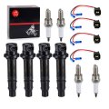 Ignition Coil And Spark Plug Kit For Yamaha Yzf R1 2002 6 R6 2006 2007 Fz1 2014 Fzs1 2015 Vmax 1700 2009 2020 Replaces 5vy 