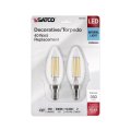 Satco S21822 4w B11 Led Filament Lamp Dimmable 5000k Natural Light 350 Lumens Clear Candelabra Base 120v Wet Location Rated For