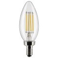 Satco S21822 4w B11 Led Filament Lamp Dimmable 5000k Natural Light 350 Lumens Clear Candelabra Base 120v Wet Location Rated For