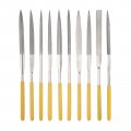 Diamond Needle File Set 5mm X 180mm Handles 10pcs Includes Round Square Cutter Double Half Flat Triangle Oval Pointed 