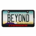 Ipick Image Made For Dodge Charger In Red Black Real 3k Carbon Fiber Glossy Finish License Plate Frame