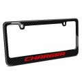 Ipick Image Made For Dodge Charger In Red Black Real 3k Carbon Fiber Glossy Finish License Plate Frame