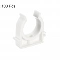 Uxcell Pvc Water Pipe Clamps 100pcs Fit For 25mm 1 Od Hose Hanger Support Pex Tubing U-shaped Clips