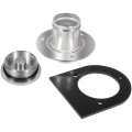 Camoo 17-2530 Remote Fuel Tank Filler Neck With Billet Aluminum Gas Cap Weld-on Steel Mount Bracket For 2 Hose Connection 