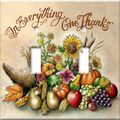 Art Plates Double Toggle Switch Plate Give Thanks Thanksgiving 